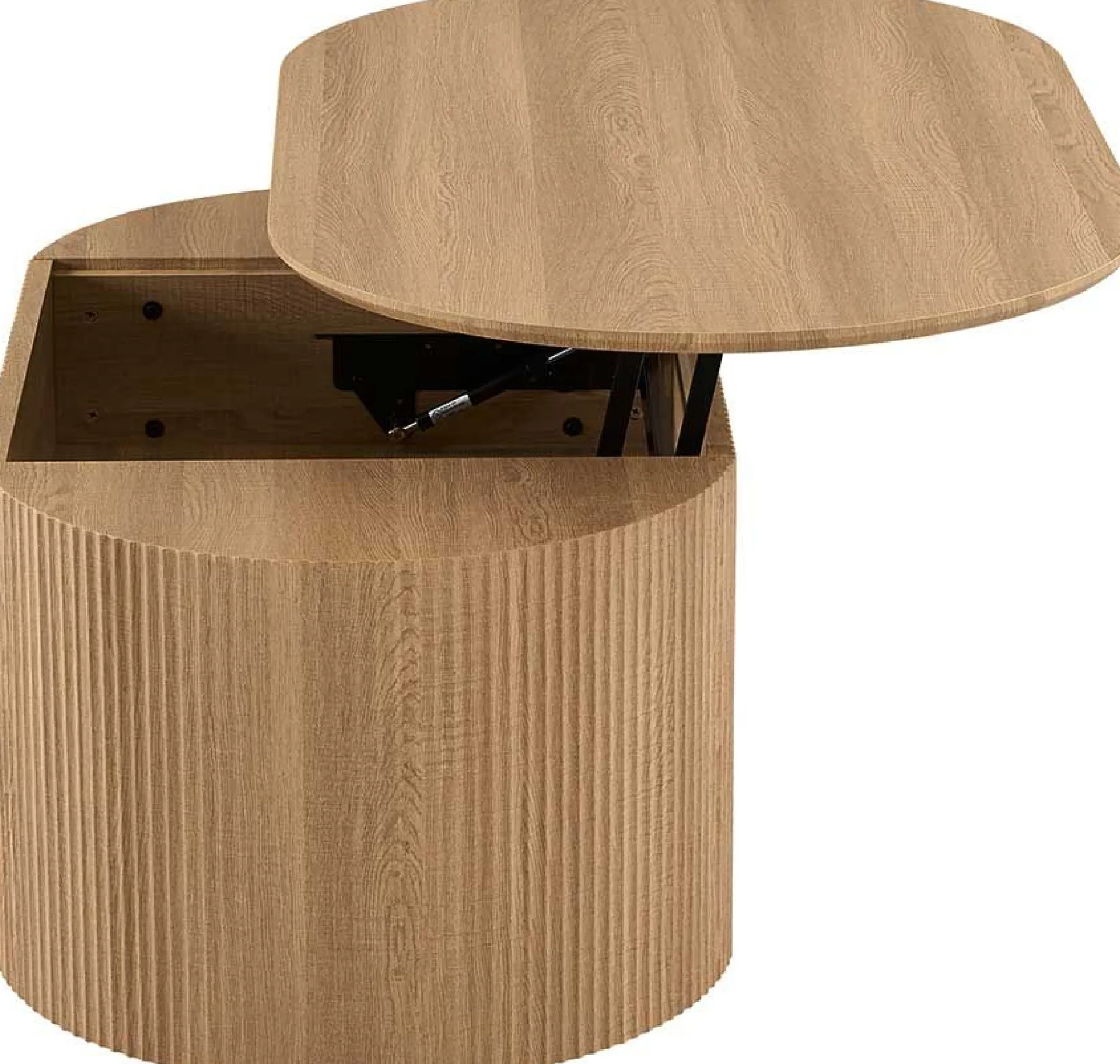 Rousseau Couchtisch Lagos - 120x70x45cm - verstellbar - mit Ablage - Eiche Dekor
