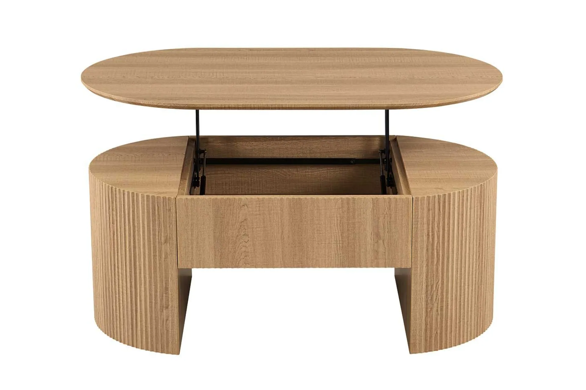 Rousseau Couchtisch Lagos - 120x70x45cm - verstellbar - mit Ablage - Eiche Dekor