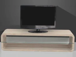Couchtisch Lewis - 43x120x60 cm - Hellbraun/Sicherheitsglas