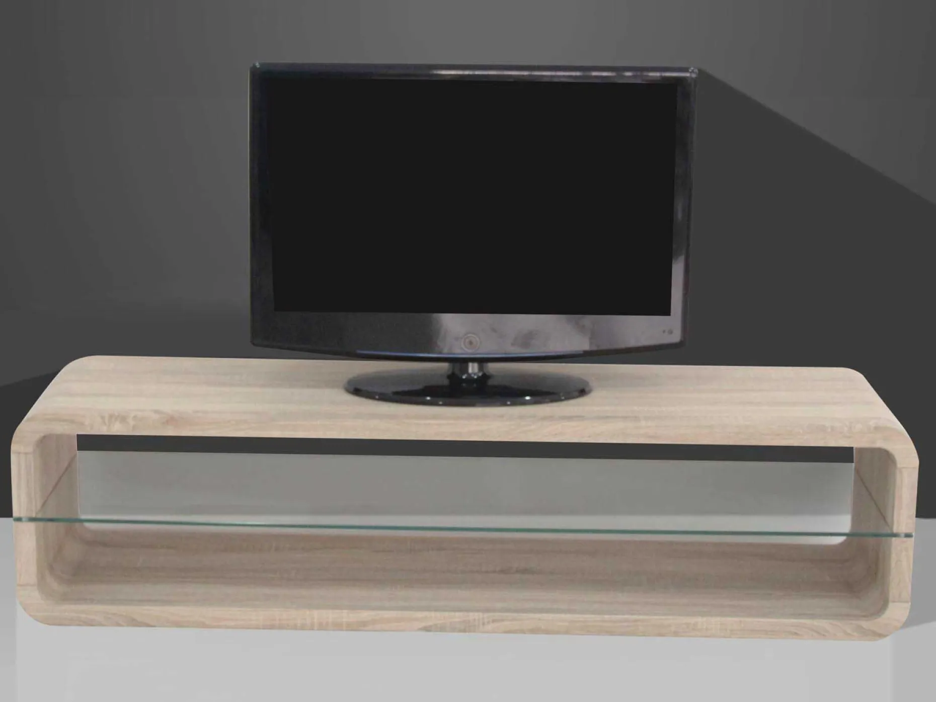 Couchtisch Lewis - 43x120x60 cm - Hellbraun/Sicherheitsglas
