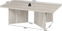 Rousseau Couchtisch Litar - 125x65x42cm - Travertin