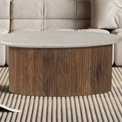 Rousseau Couchtisch Louis | 90 x 55 x 40 cm | Travertin