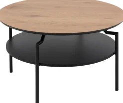 Emob Couchtisch Marvin Ø80 - Wildeiche/schwarz