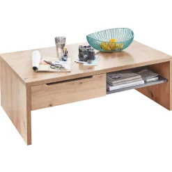 Emob Couchtisch Medina 110x65cm 2 Schubladen - Eiche
