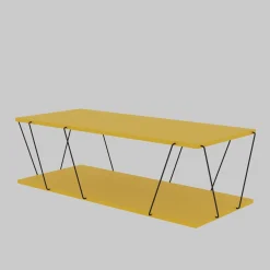 Emob Couchtisch | 100% Melaminbeschichtung | Metallgestell | 120x30x50 cm | Schwarz