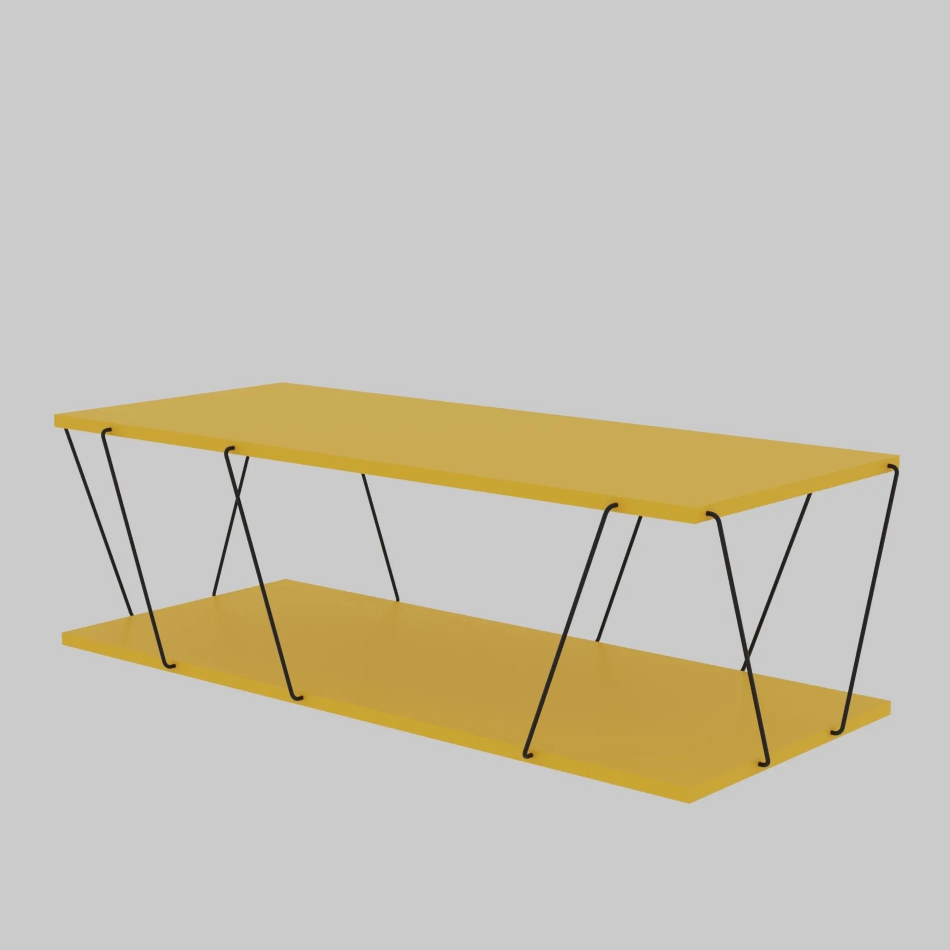 Emob Couchtisch | 100% Melaminbeschichtung | Metallgestell | 120x30x50 cm | Schwarz