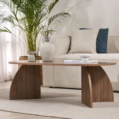 Emob Couchtisch Melina - 100% MELAMINE - Walnuss - 40 x 60 x 120 cm