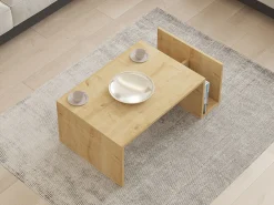 Emob Couchtisch Memo - 100% MELAMINE - Saphireiche - 86,8 x 32,4 x 50 cm
