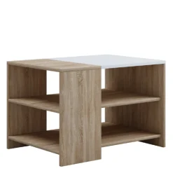 Emob Couchtisch Milana 70x50 cm-Sonoma Eiche/Weiß