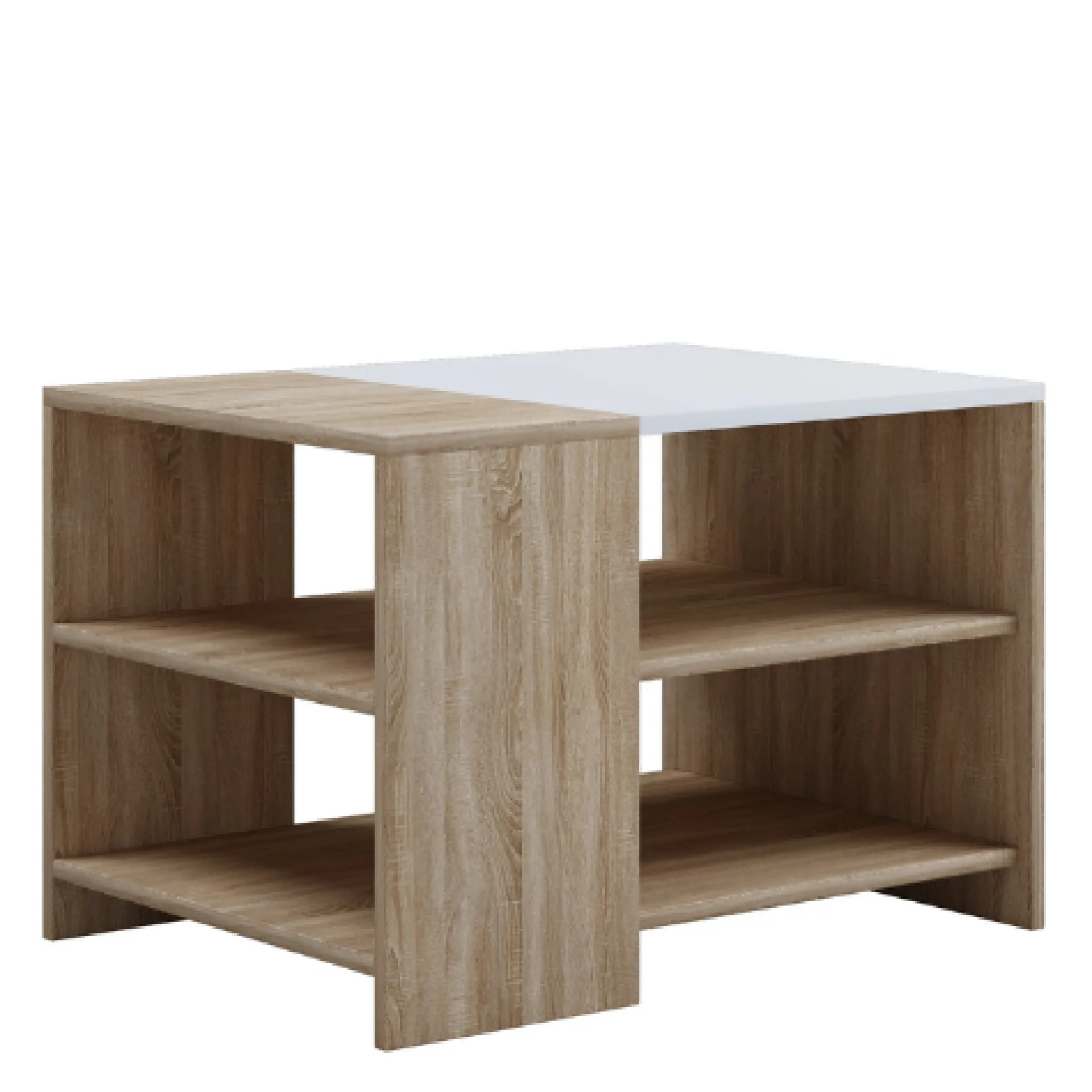 Emob Couchtisch Milana 70x50 cm-Sonoma Eiche/Weiß