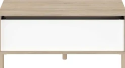 Parisot Couchtisch Morpheus - 100x50x44-65cm - mit Ablage - Eiche Dekor/Weiß