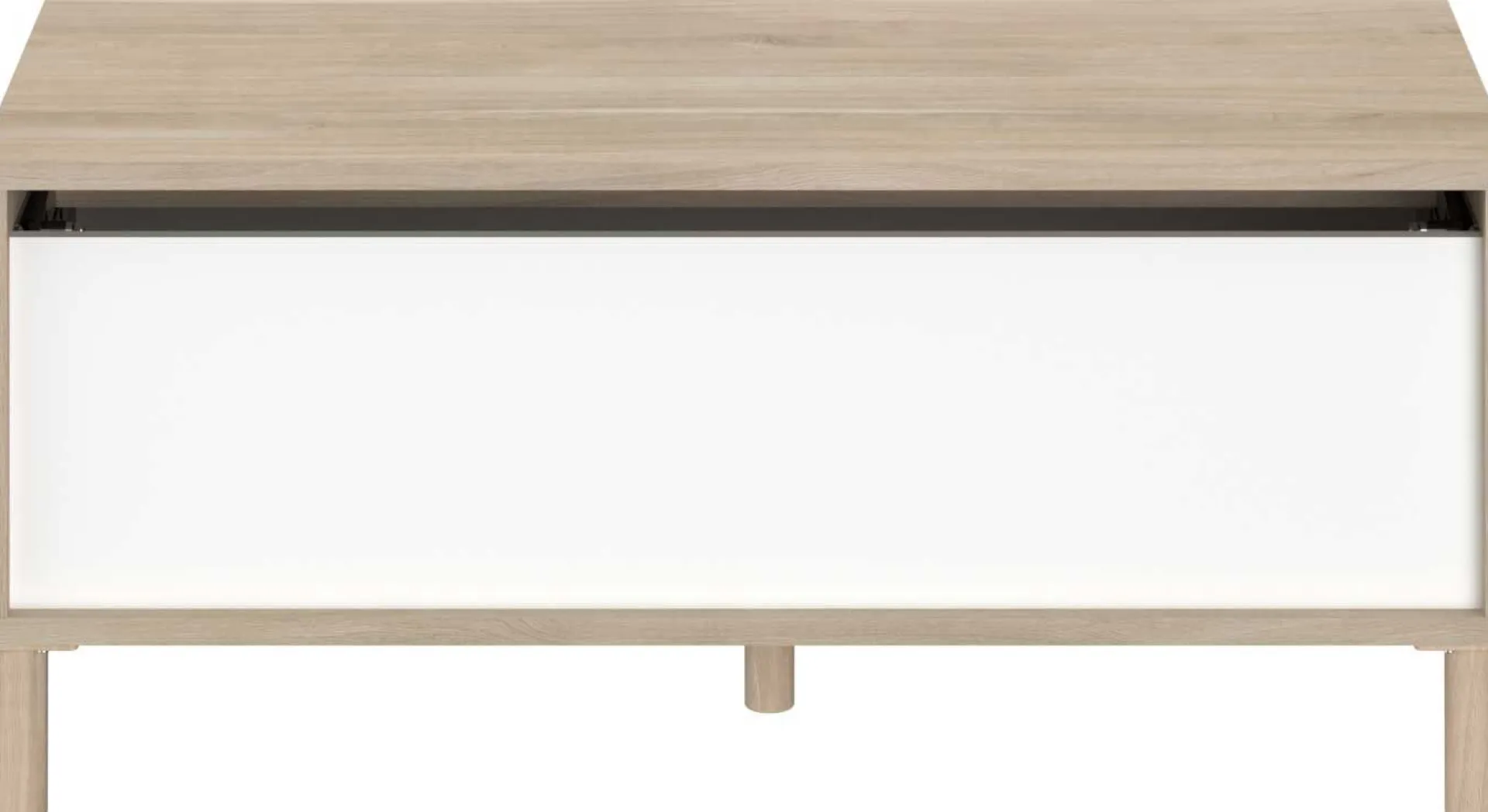 Parisot Couchtisch Morpheus - 100x50x44-65cm - mit Ablage - Eiche Dekor/Weiß