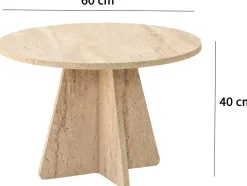 Emob Couchtisch Mushroom - 100% MELAMINE - Travertin - 60 x 40 x 60 cm