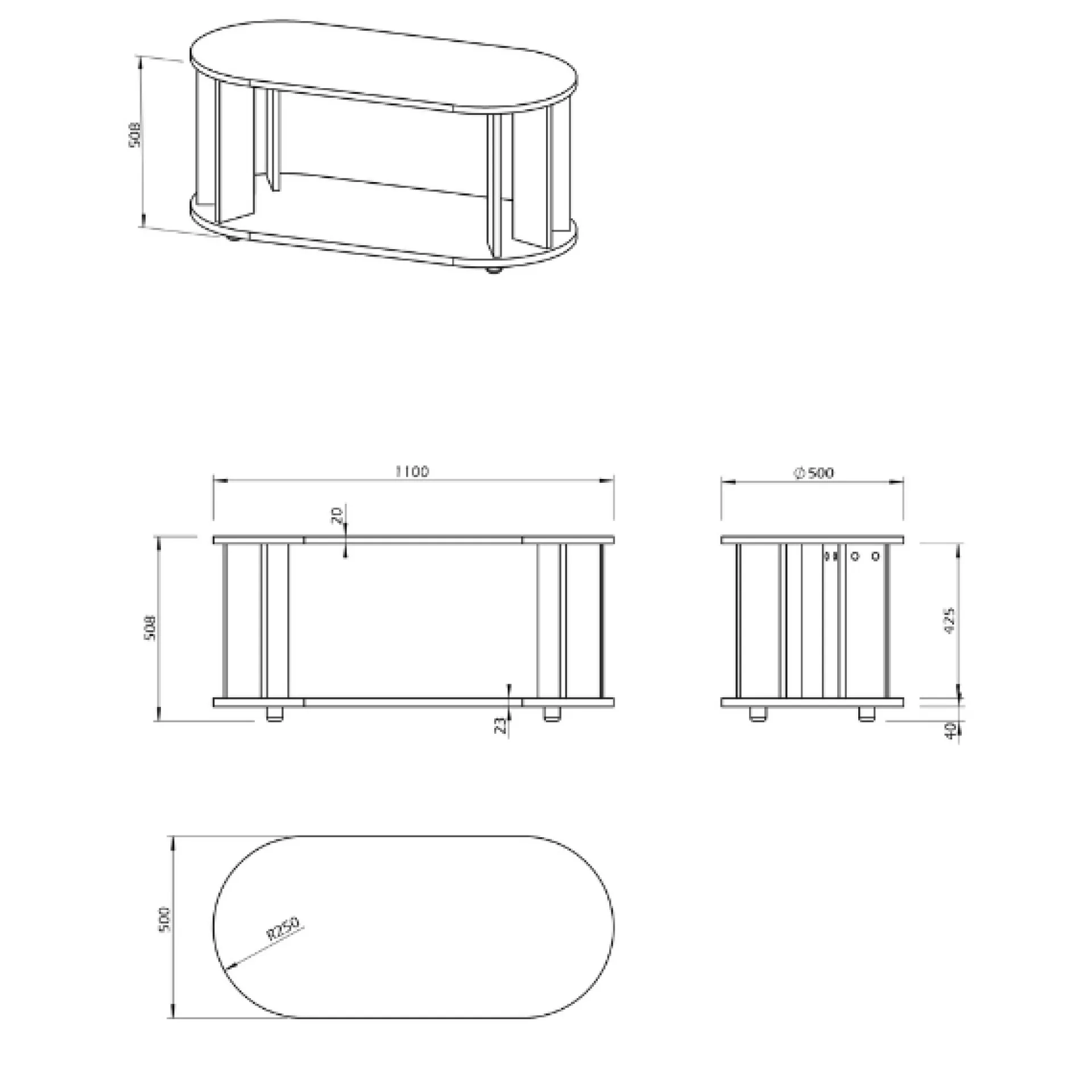 Temahome Couchtisch Nori Nussbaum