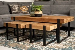 HSM Couchtisch Norton 130x60cm - recyceltes Teakholz/Eisen
