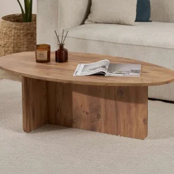 Emob Couchtisch Orba - 100% MELAMINE - Atlantik-Kiefer - 40 x 65 x 120 cm