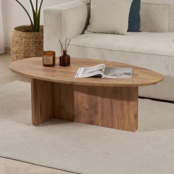 Emob Couchtisch Orba - 100% MELAMINE - Atlantik-Kiefer - 40 x 65 x 120 cm