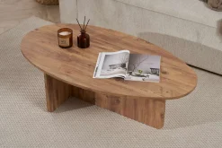 Emob Couchtisch Orba - 100% MELAMINE - Atlantik-Kiefer - 40 x 65 x 120 cm