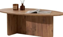 Emob Couchtisch Orba - 100% MELAMINE - Atlantik-Kiefer - 40 x 65 x 120 cm