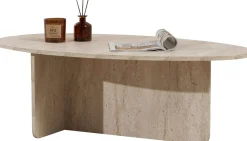 Emob Couchtisch Orba - 100% MELAMINE - Travertin - 40 x 65 x 120 cm