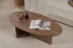 Emob Couchtisch Orba - 100% MELAMINE - Walnuss - 40 x 65 x 120 cm