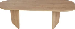 Emob Couchtisch Ovalis - 100% MELAMINE - Eiche - 40 x 65 x 130 cm