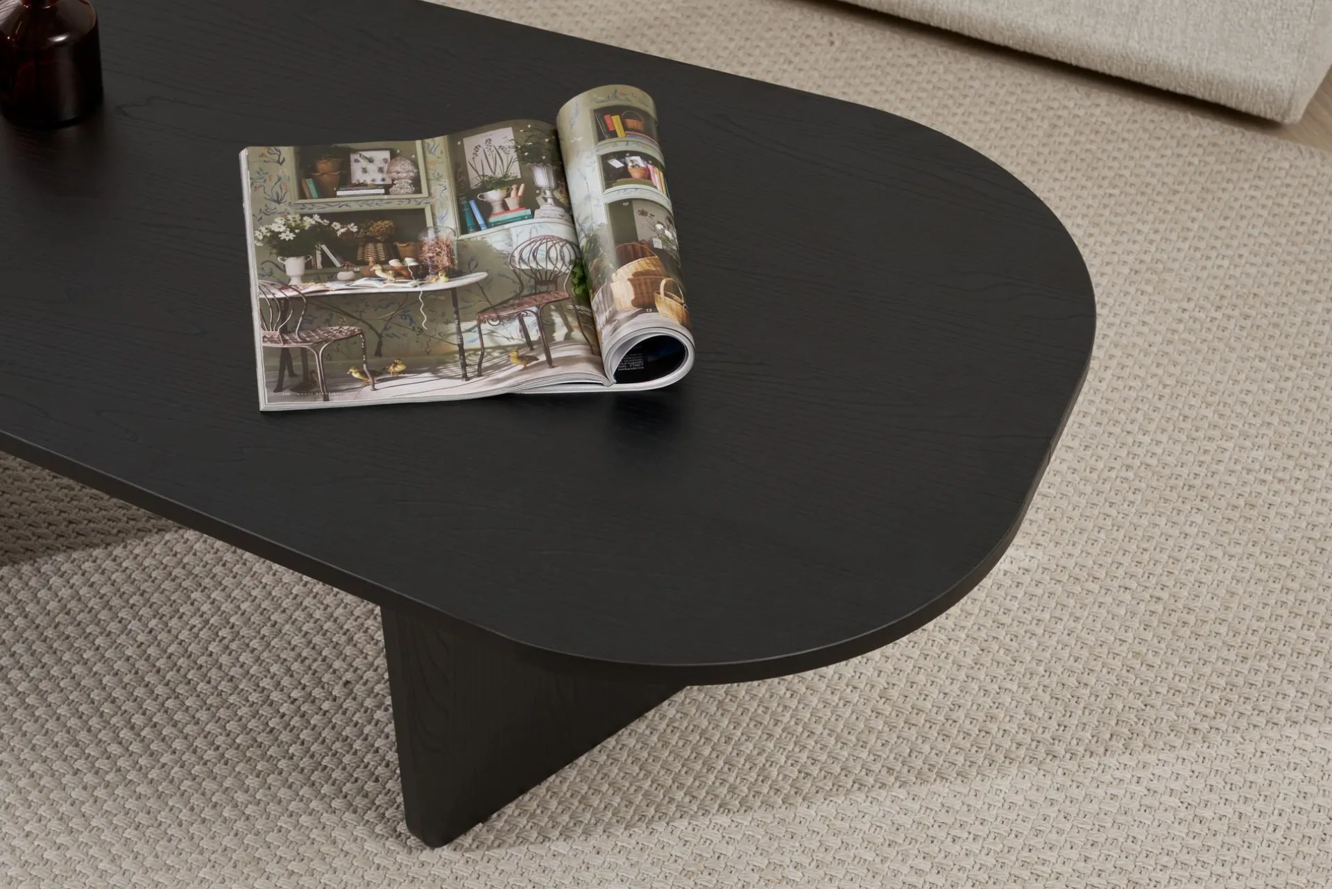 Emob Couchtisch Ovalis - 100% MELAMINE - Holz - 40 x 65 x 130 cm