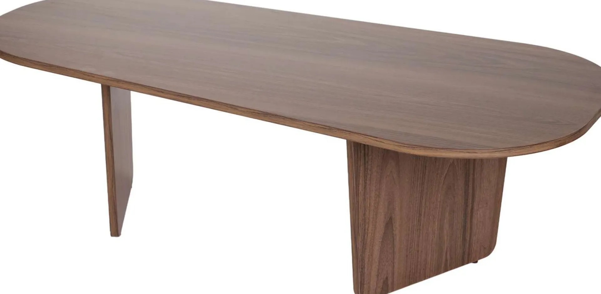 Emob Couchtisch Ovalis - 100% MELAMINE - Walnuss - 40 x 65 x 130 cm