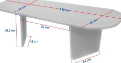 Emob Couchtisch Ovalis - 100% MELAMINE - Walnuss - 40 x 65 x 130 cm