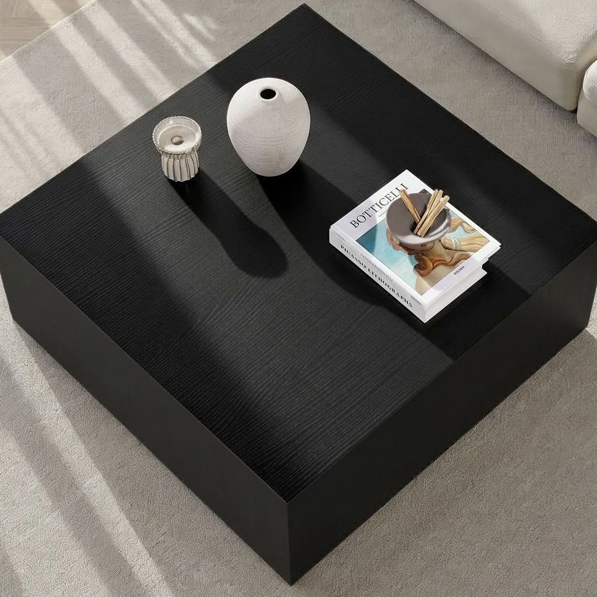 Emob Couchtisch Prizma - 100% MDF - Holz - 35 x 90 x 90 cm