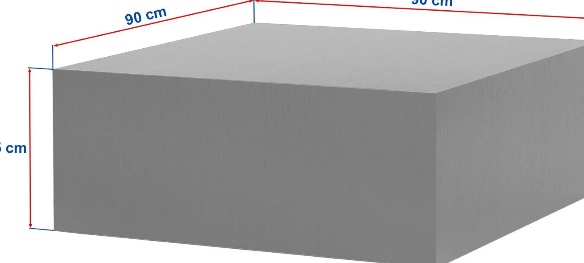 Emob Couchtisch Prizma - 100% MDF - Holz - 35 x 90 x 90 cm
