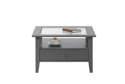 Interlink Couchtisch Provence | Melaminharzbeschichtung | 75 x 75 x 45 cm | Mit Ablageschublade | Farbe: