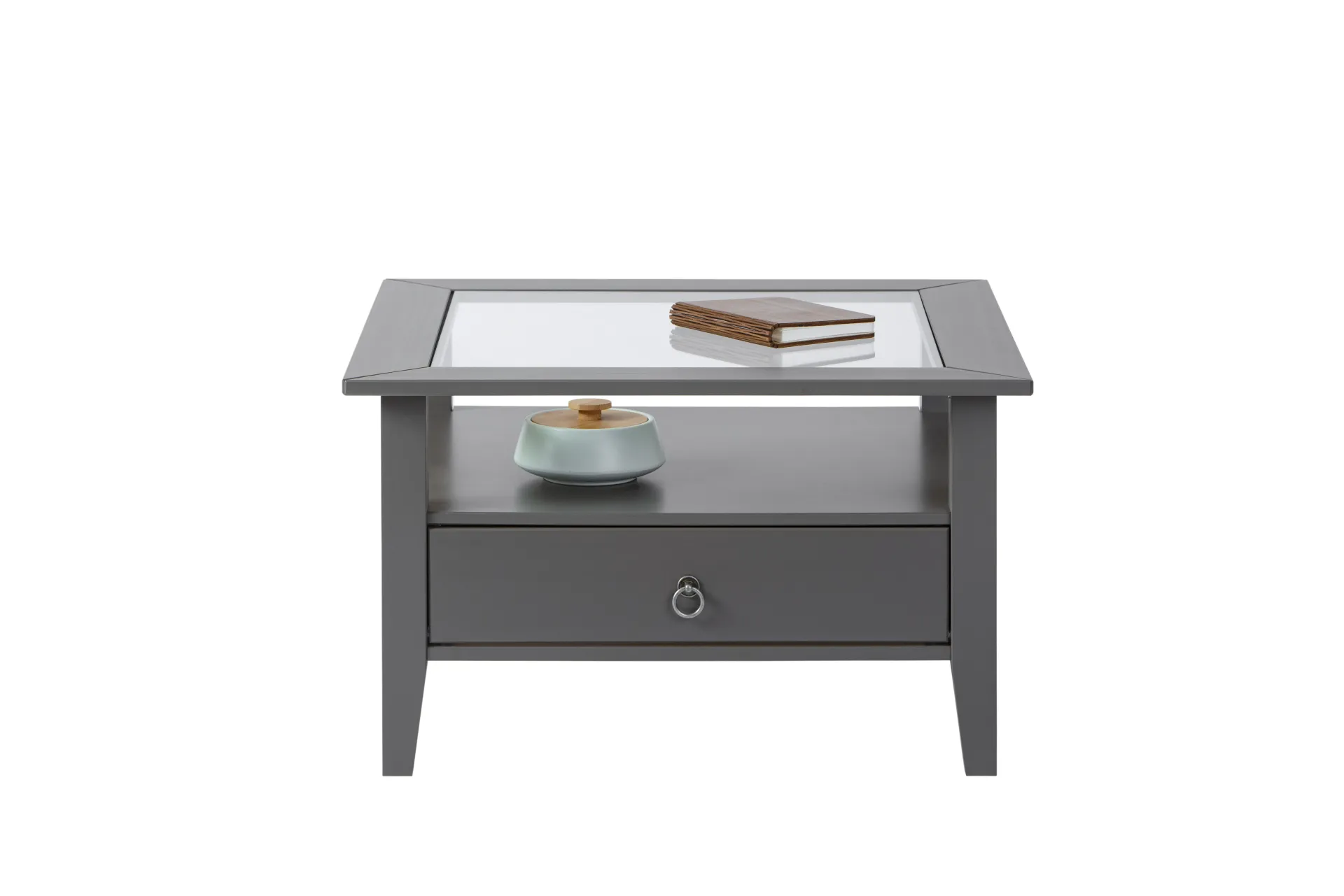 Interlink Couchtisch Provence | Melaminharzbeschichtung | 75 x 75 x 45 cm | Mit Ablageschublade | Farbe: