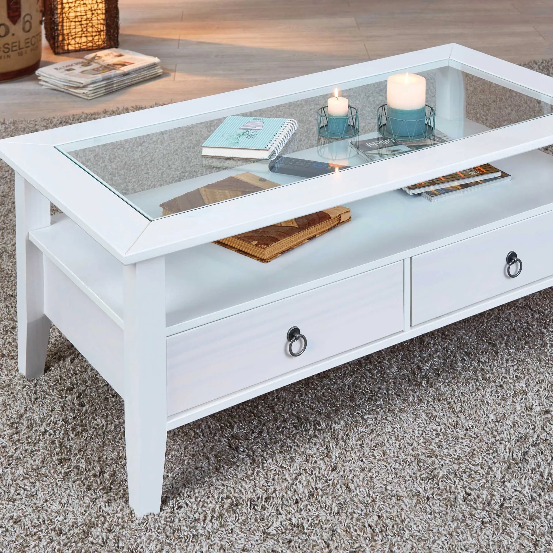 Interlink Couchtisch Provence mit 2 Schubladen -