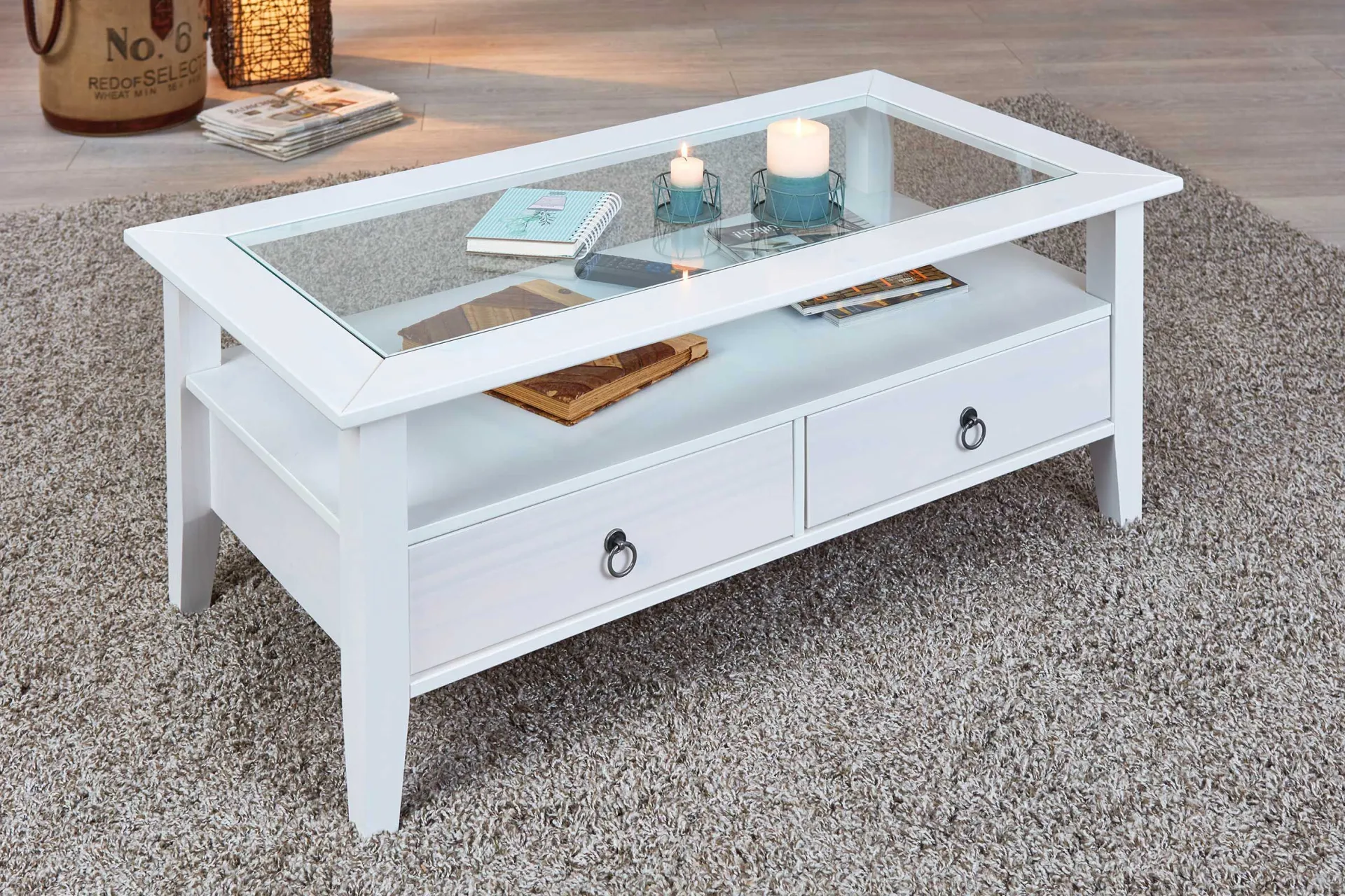 Interlink Couchtisch Provence mit 2 Schubladen -