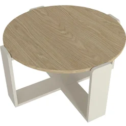 Emob Couchtisch Rebel - Ø70x38cm - weiß/Eiche Dekor
