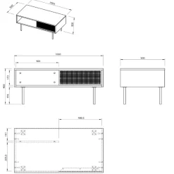 Temahome Couchtisch Renée 100 cm - Eiche/