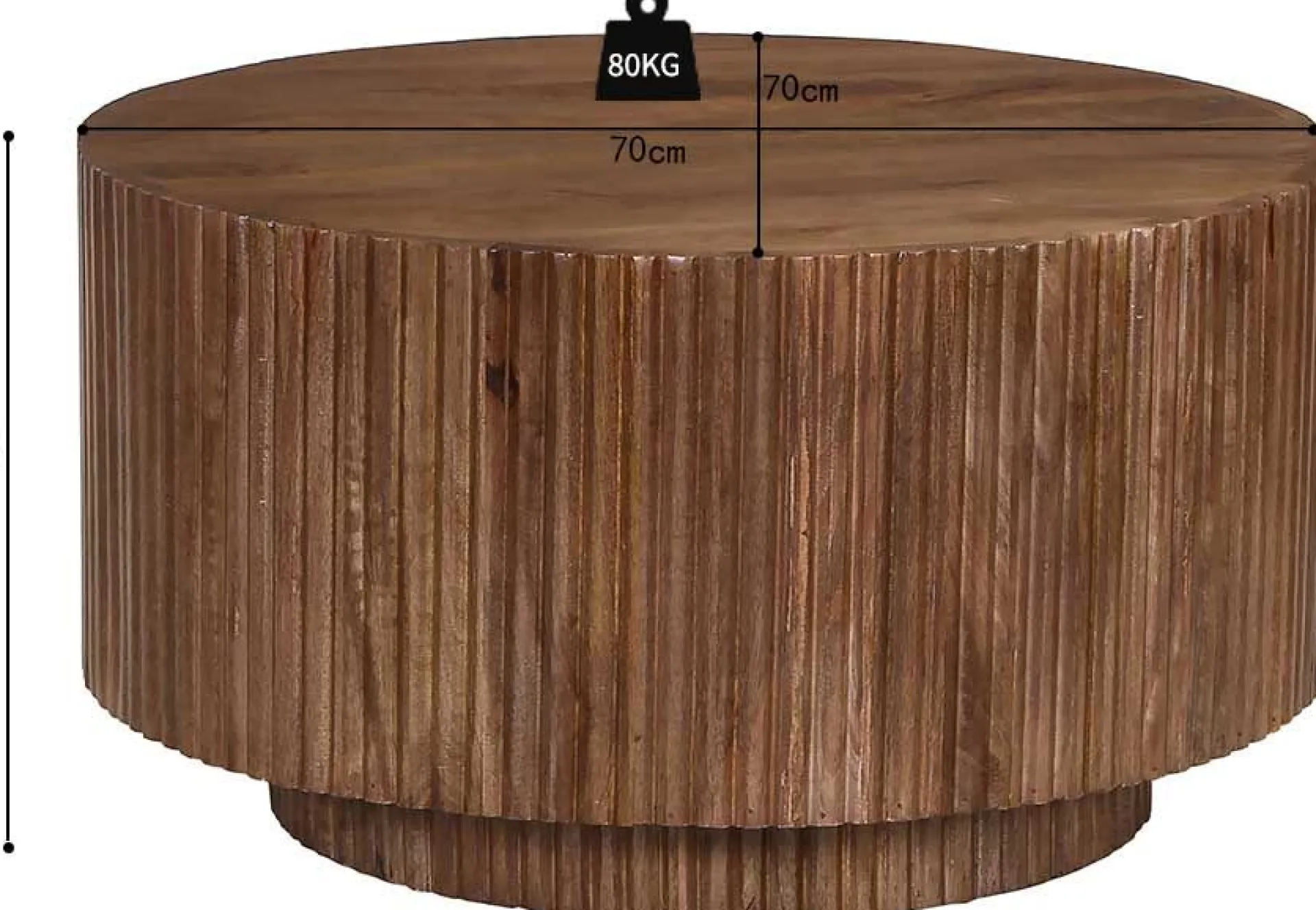 Rousseau Couchtisch Runaway | Ø70 x 38 cm | Mangoholz