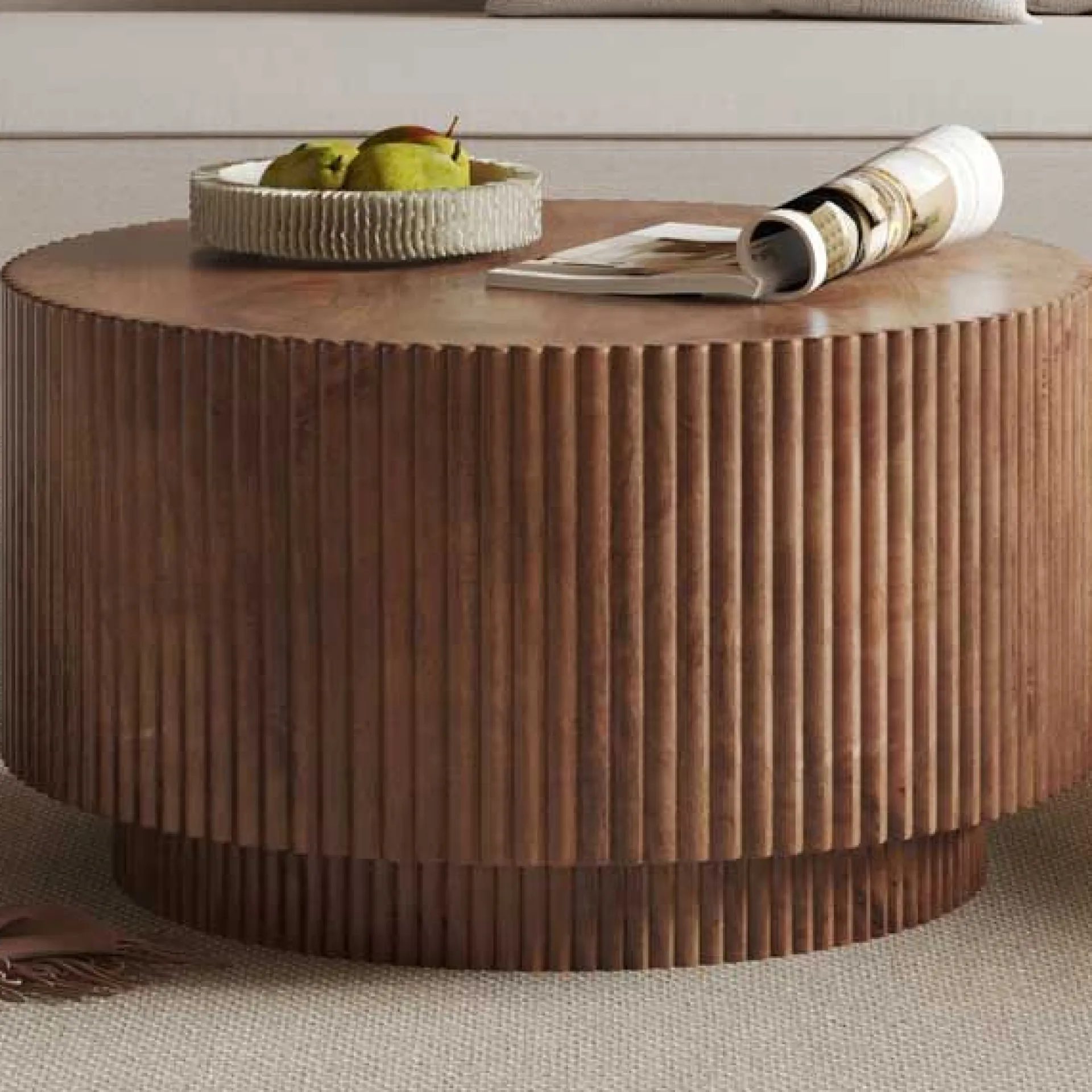 Rousseau Couchtisch Runaway | Ø70 x 38 cm | Mangoholz