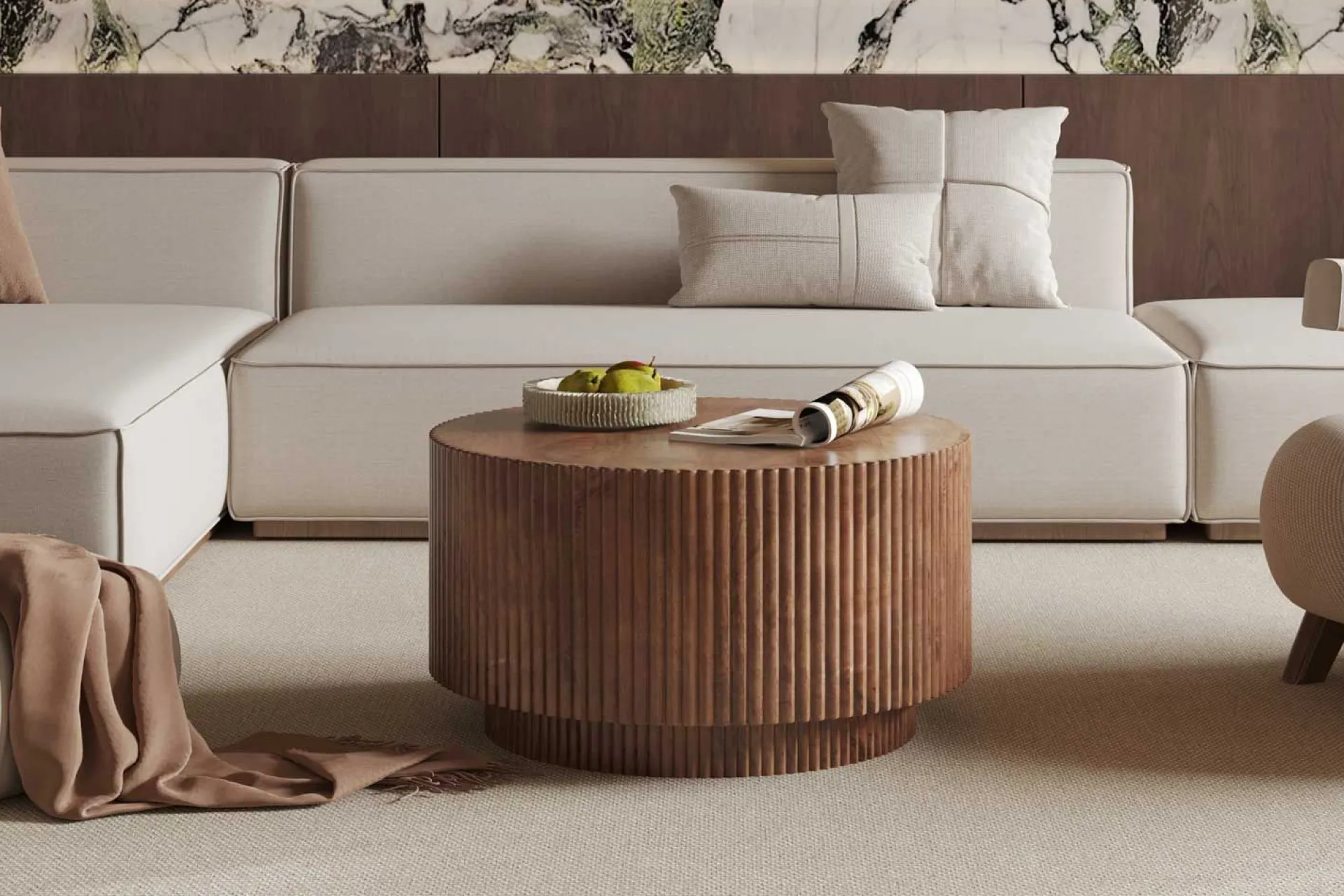Rousseau Couchtisch Runaway | Ø70 x 38 cm | Mangoholz