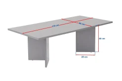 Emob Couchtisch Sabin - 100% MELAMINE - Holz - 40 x 60 x 119 cm