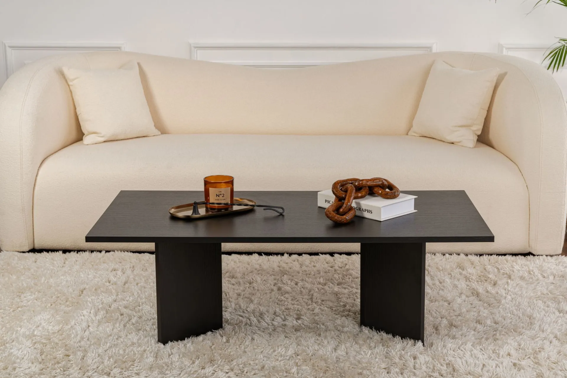 Emob Couchtisch Sabin - 100% MELAMINE - Holz - 40 x 60 x 119 cm