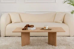 Emob Couchtisch Sabin - 100% MELAMINE - Saphireiche - 40 x 60 x 119 cm
