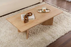 Emob Couchtisch Sabin - 100% MELAMINE - Saphireiche - 40 x 60 x 119 cm