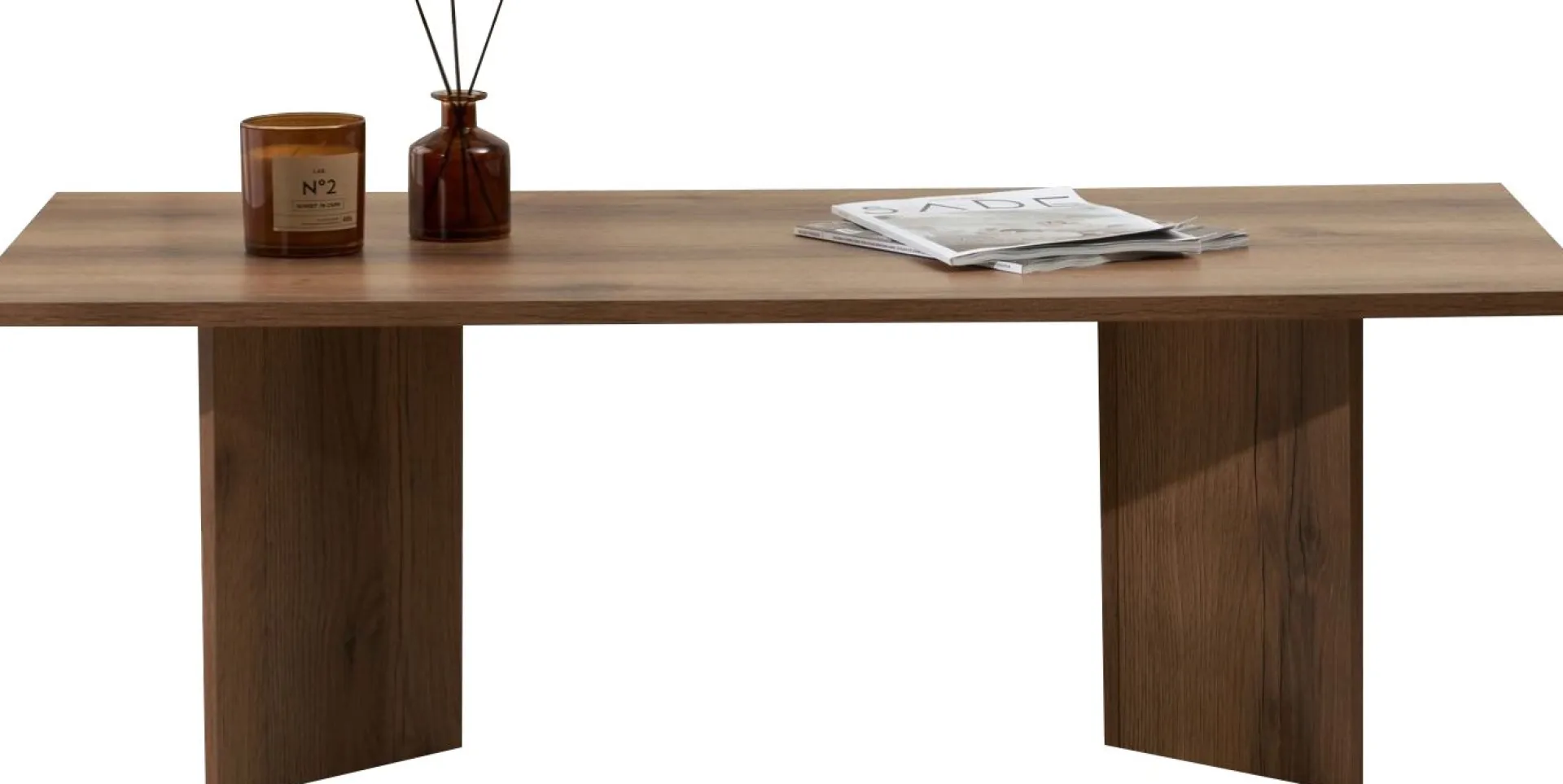 Emob Couchtisch Sabin - 100% MELAMINE - Walnuss - 40 x 60 x 119 cm