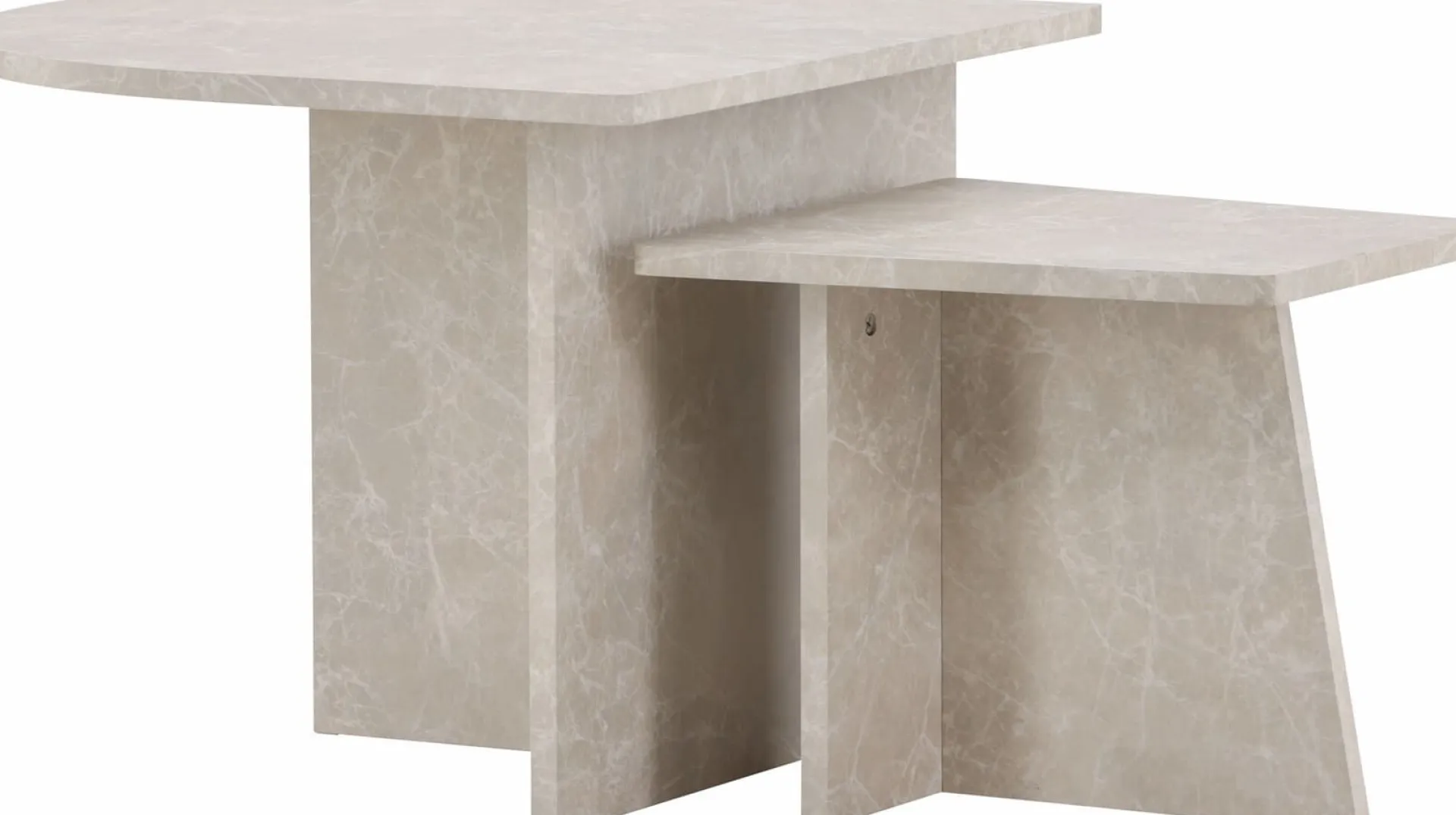 Venture Design Couchtisch Sala MDF Marmorlook 60x60 cm, 40x40 cm