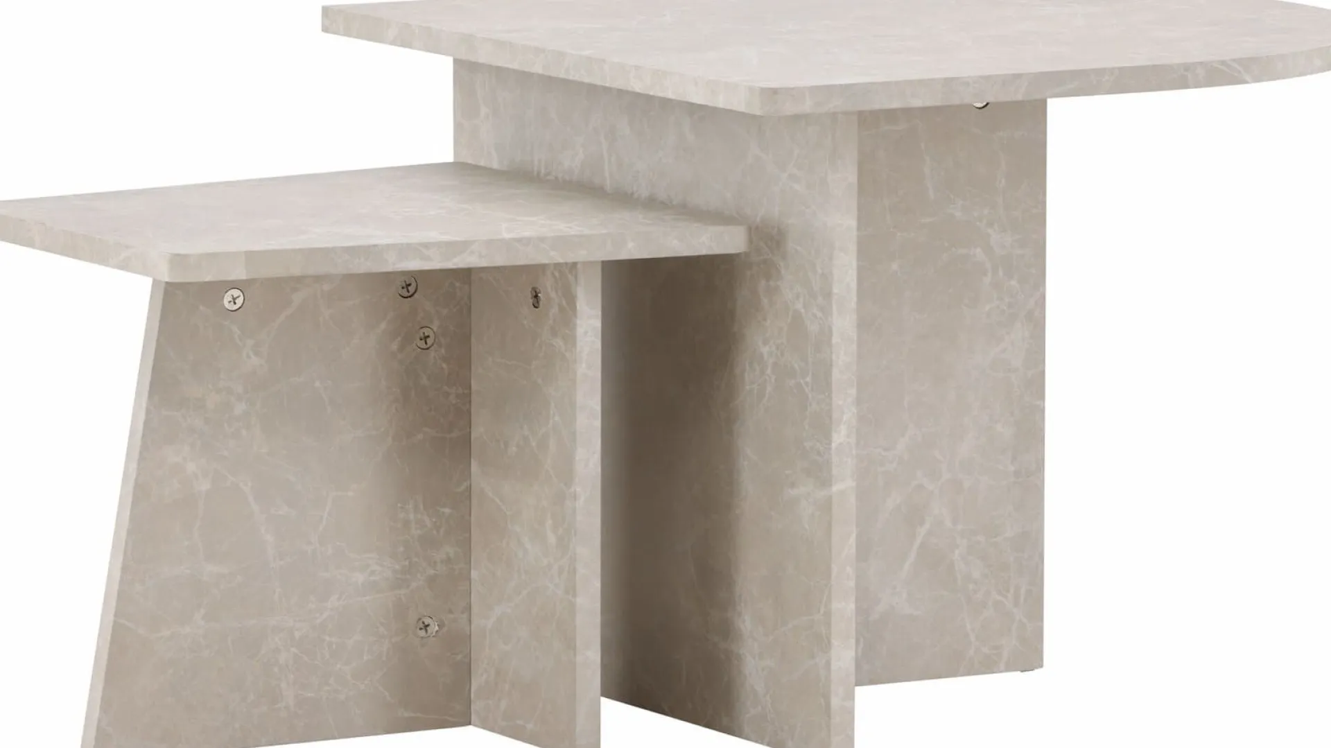 Venture Design Couchtisch Sala MDF Marmorlook 60x60 cm, 40x40 cm