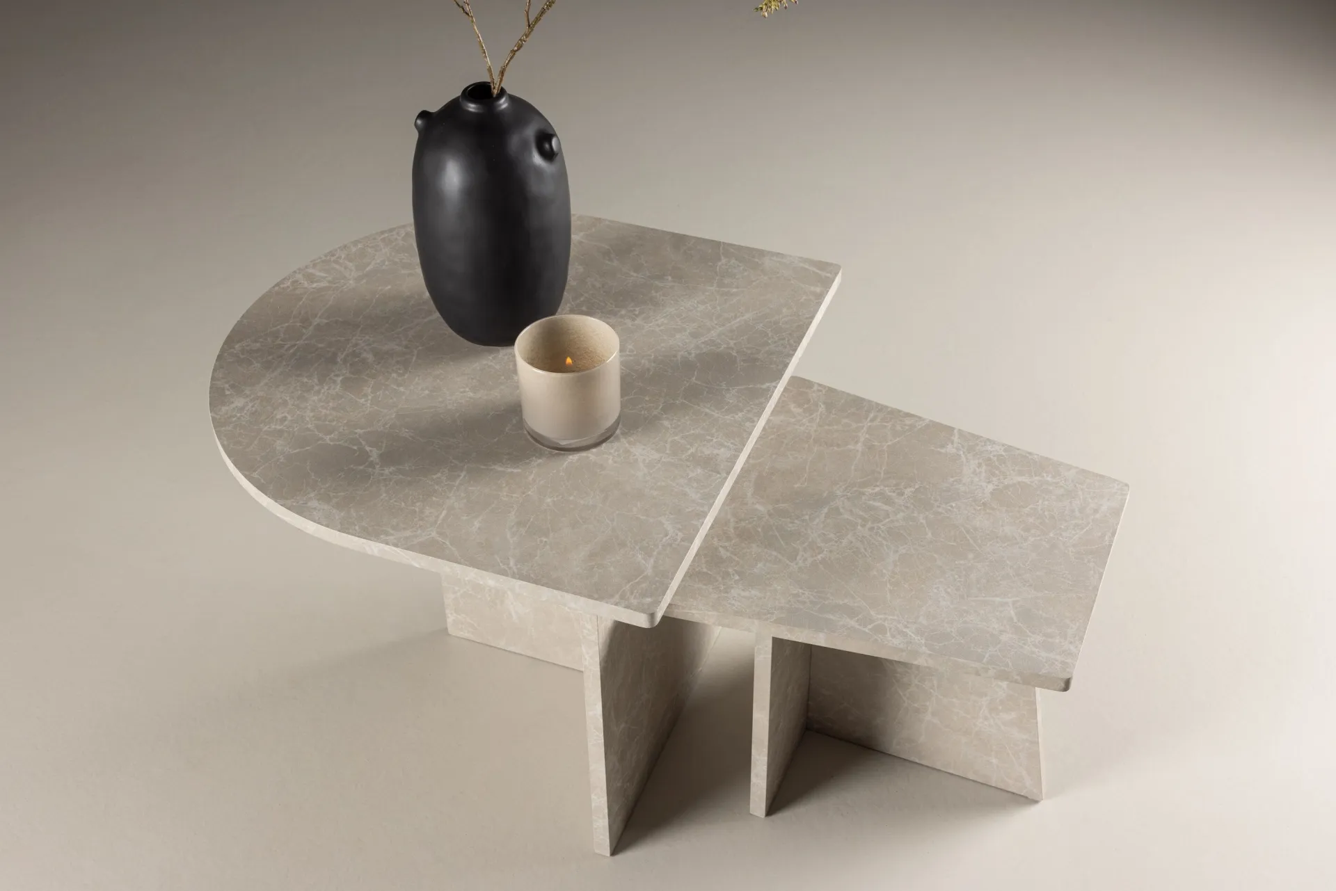 Venture Design Couchtisch Sala MDF Marmorlook 60x60 cm, 40x40 cm