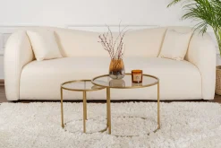 Emob Couchtisch-Set Aurum - 100% TEMPERED GLASS - Gold - 43 x 60 x 60 cm