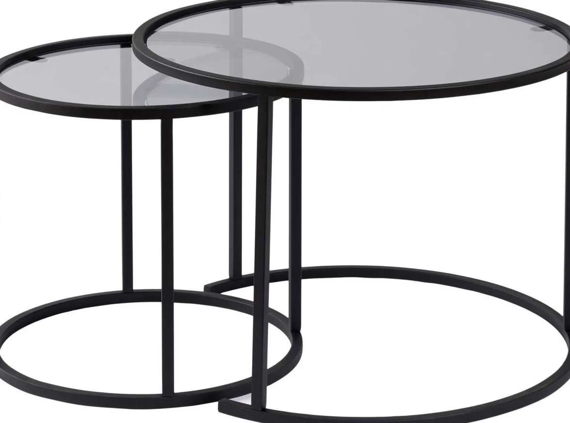 Emob Couchtisch-Set Aurum - 100% TEMPERED GLASS - Schwarz - 43 x 60 x 60 cm